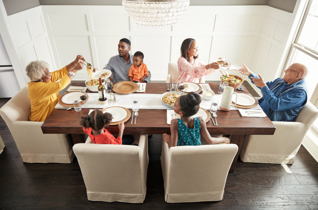 Family having breakfast at the dining table | Yetzer Home Store