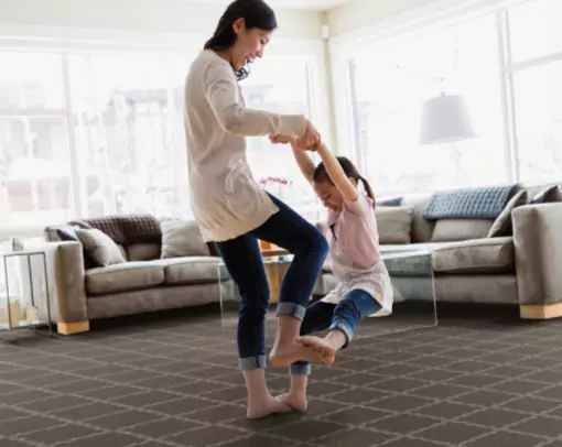 Enjoying-your-new-carpet Lady playing with baby | Yetzer Home Store