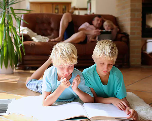 enjoying-your-new-tile Kids doing study | Yetzer Home Store